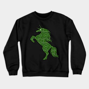 Green Faux Glitter Magical Rearing Unicorn Crewneck Sweatshirt